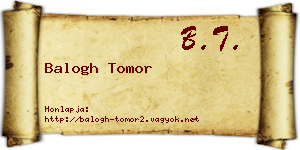 Balogh Tomor névjegykártya